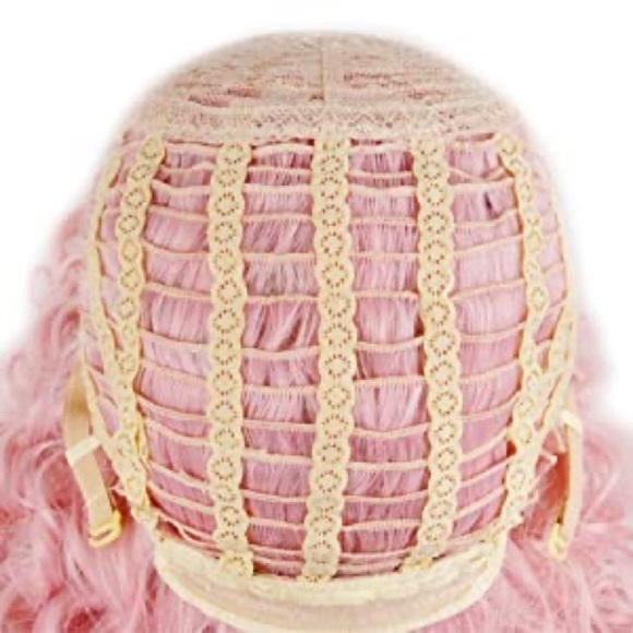 Short Pink Curly Hair Wigs with Bangs main image 7